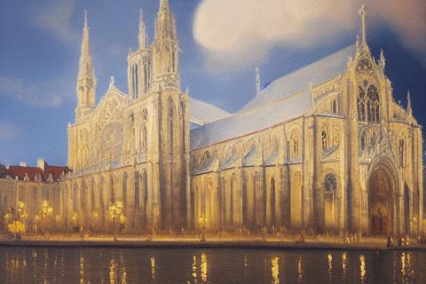 a beautiful detailed oil painting of La cathÃ©drale engloutie, by Claude Debussy -s75 -b1 -W768 -H512 -C7.5 -mk_euler_a -S972177827